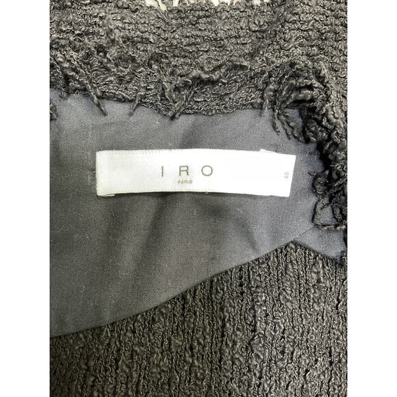 Iro 'Shavani' Black Fringed Cotton Jacket Size 40 - Picture 4 of 5